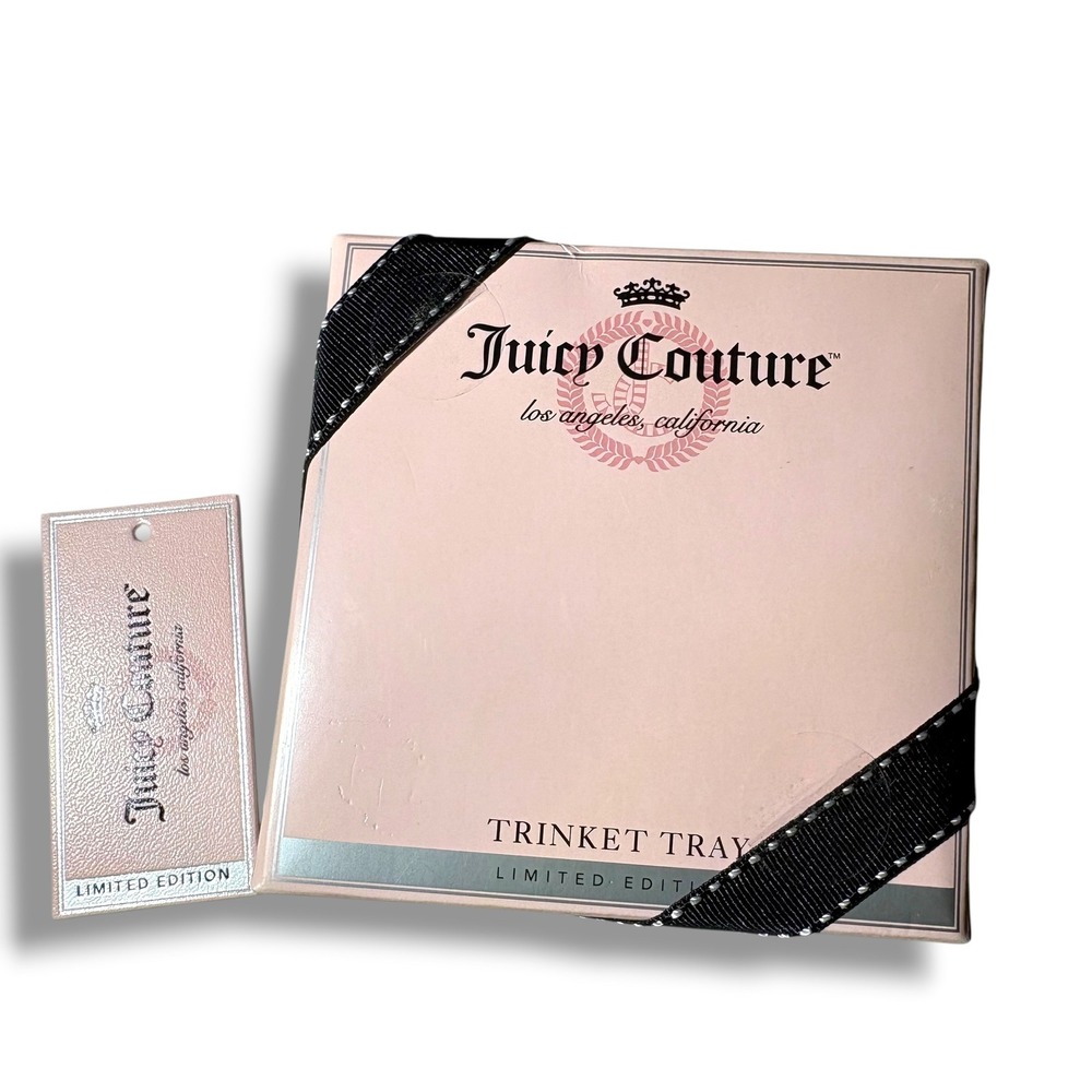 Juicy Couture Limited Edition Crown Trinket Tray Gold White Ceramic Jewelry Dish - Picture 4 of 4